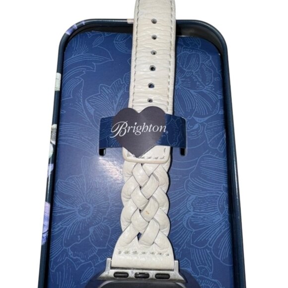 Brighton Sutton Braided Leather Apple Watch Band – Ivory - Picture 4 of 5
